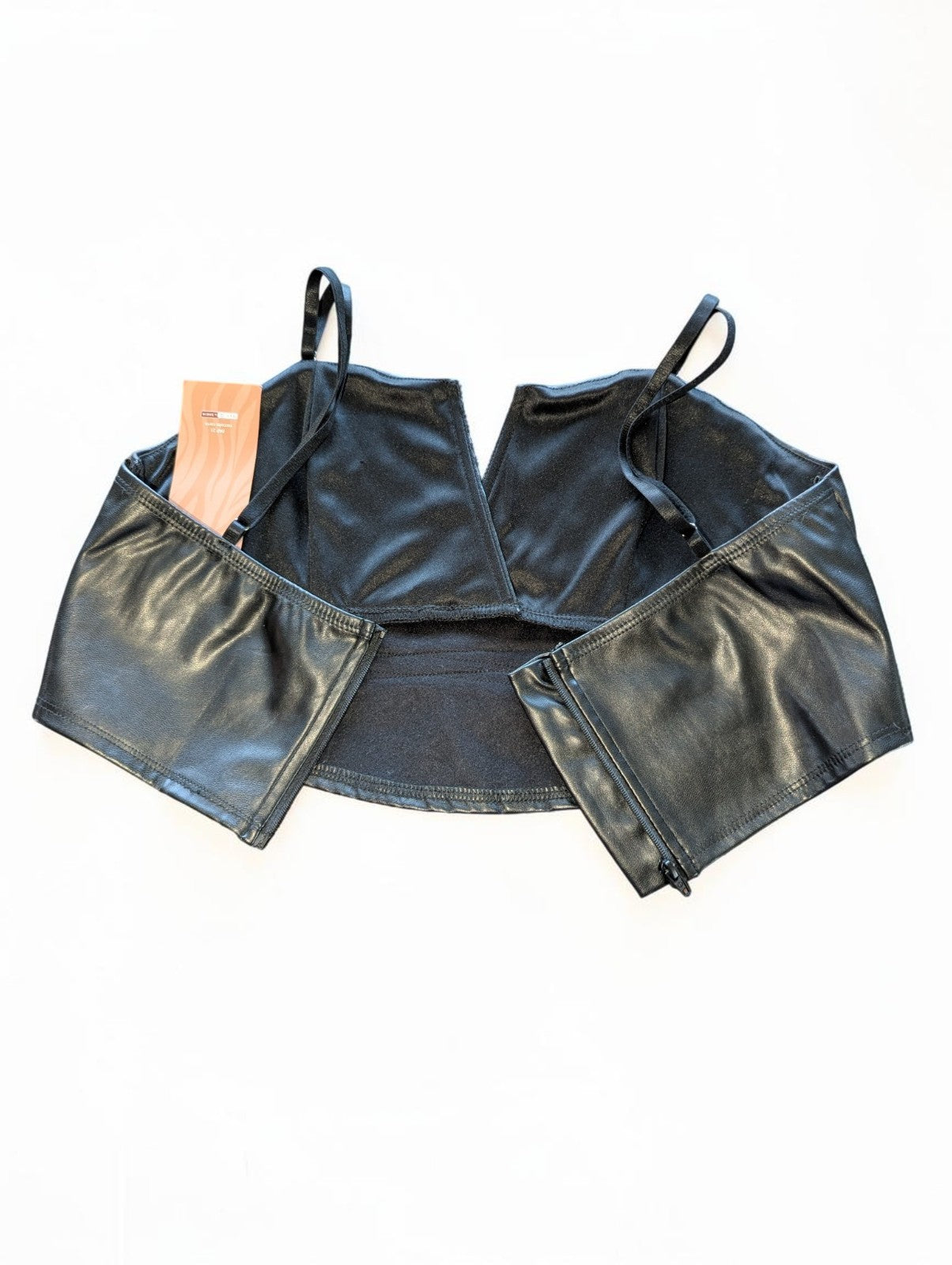 Shein Faux Leather Mini Corset Top NWT, Size Medium