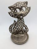 Vintage Silver Plated Kitty Cat Earring Holder, 5.5" Tall