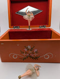 Vintage Japanese Ballerina Music Box, Works, With Extra Ballerina 6"x4"x3.5"