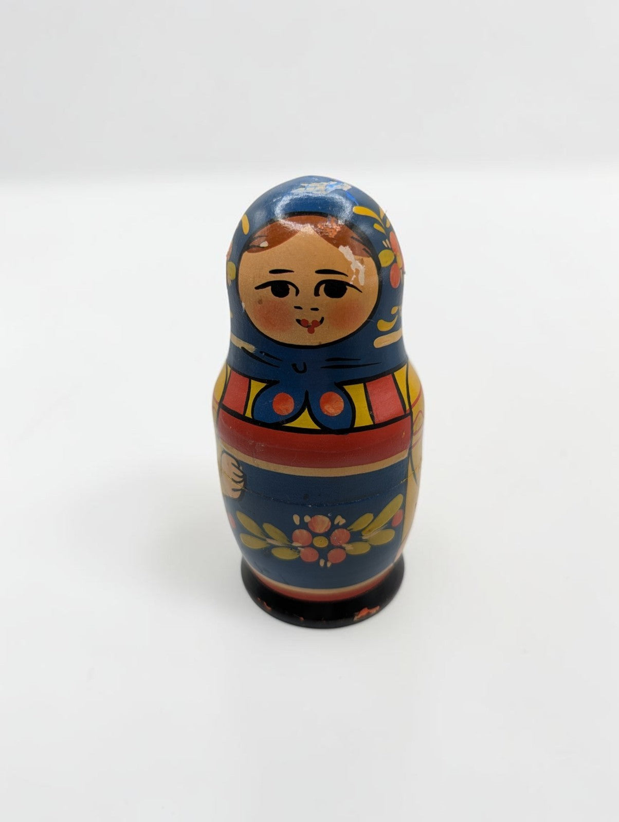 Vintage Hand Painted Wooden Russian Nesting Doll