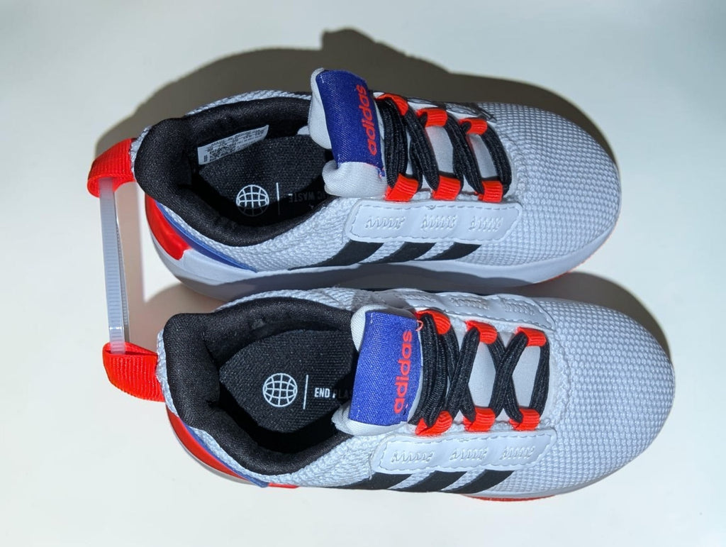 White Adidas Racer Toddler/Little Kids Shoes, Size 8K