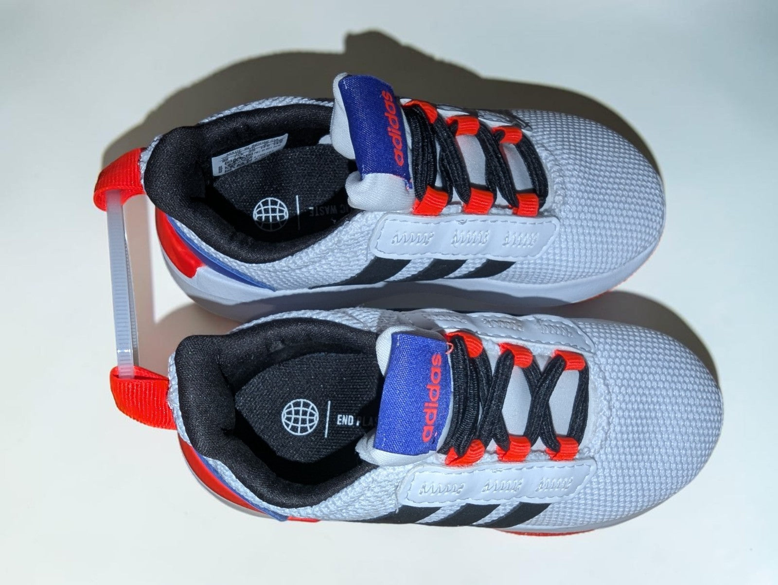 White Adidas Racer Toddler/Little Kids Shoes, Size 8K