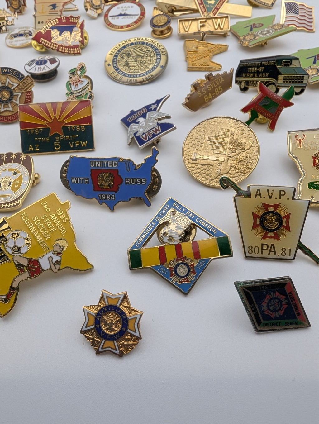 Collection of Vintage VFW Veterans Various Pins (43)