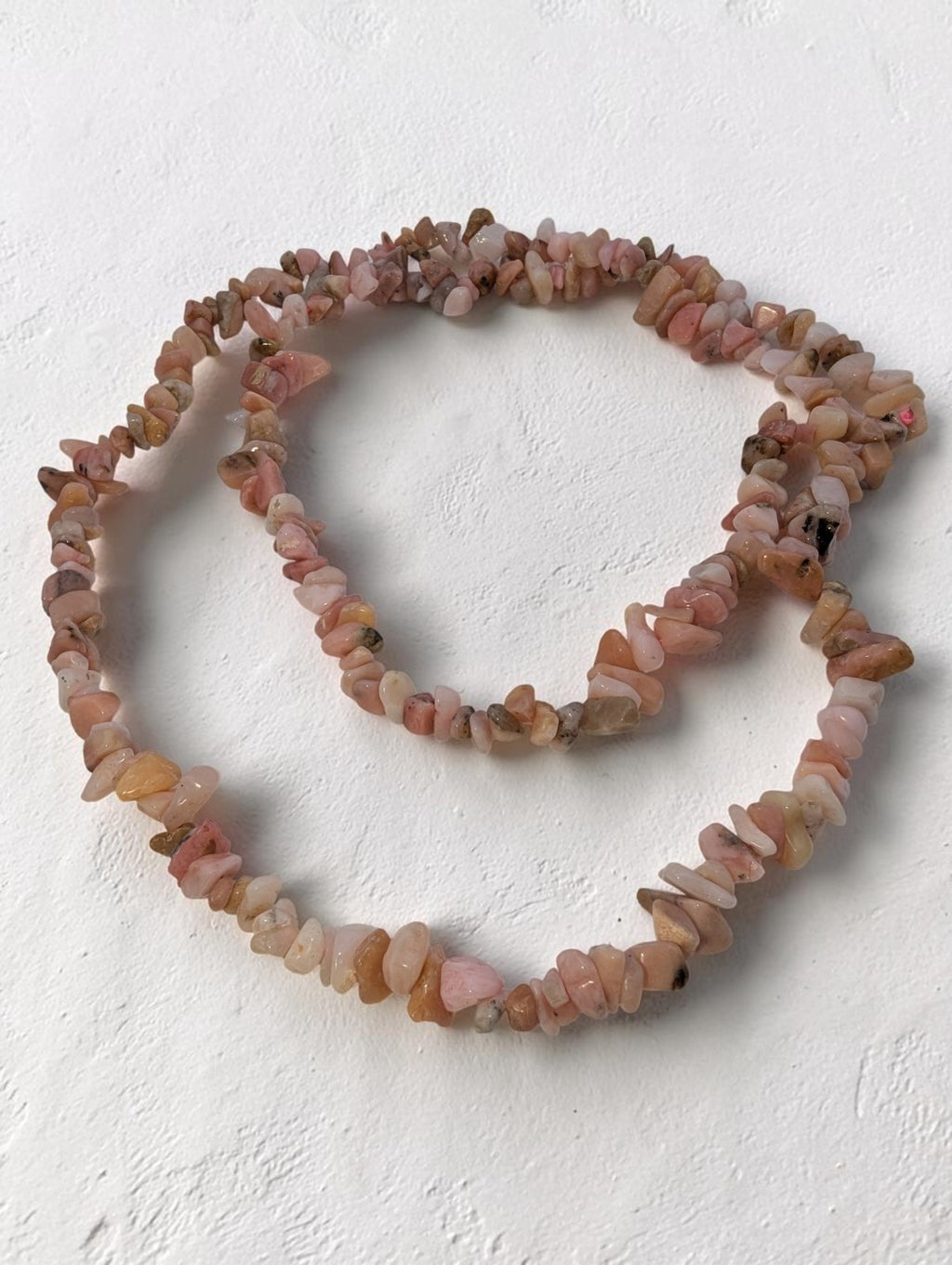 Puruvian Pink Opal Chip Bead Strand Necklace, 32"