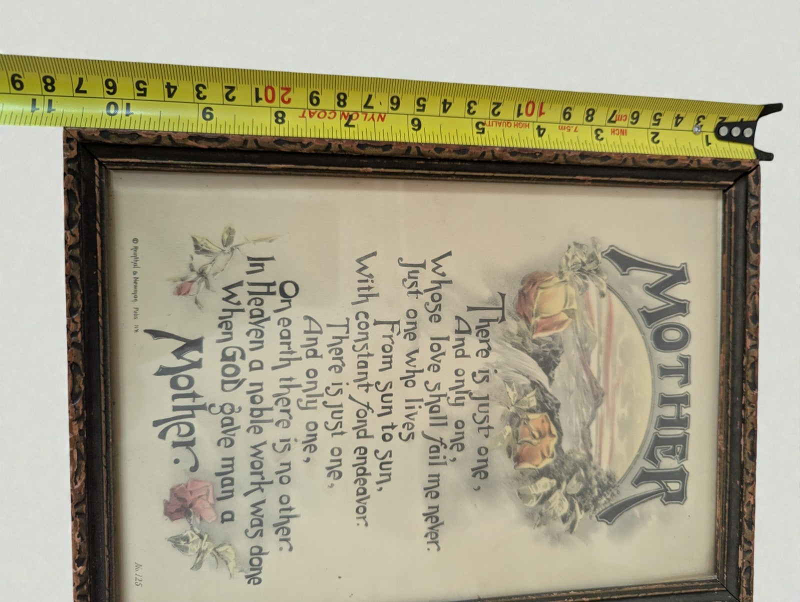 Antique Reinhal & Newman "Mother" Lithograph Print, Early 1900s #125