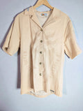 Very Rare Cyber Sigil Embossed Button-up Shirt Tan, Large (Button Missing Back)