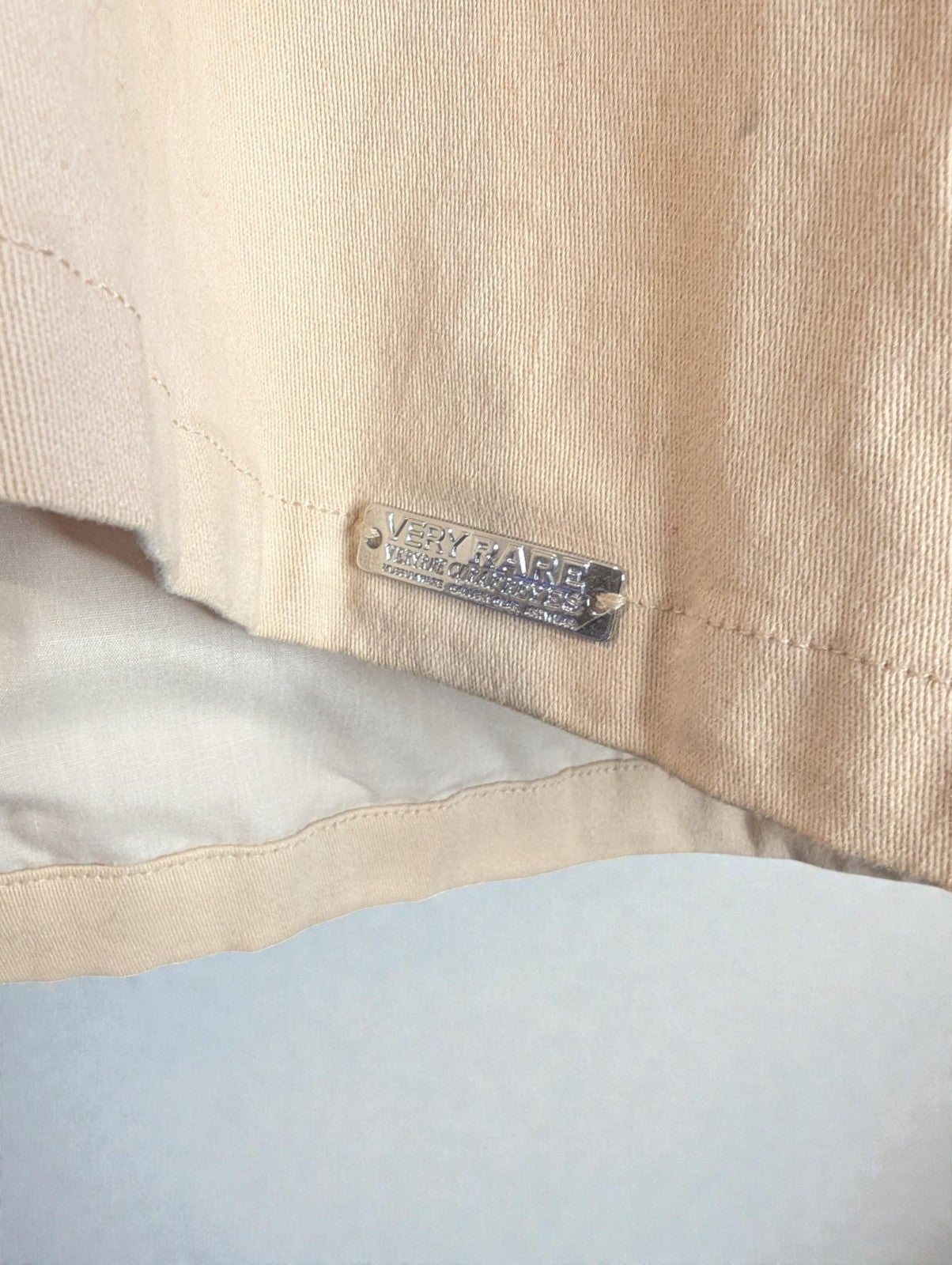 Very Rare Cyber Sigil Embossed Button-up Shirt Tan, Large (Button Missing Back)
