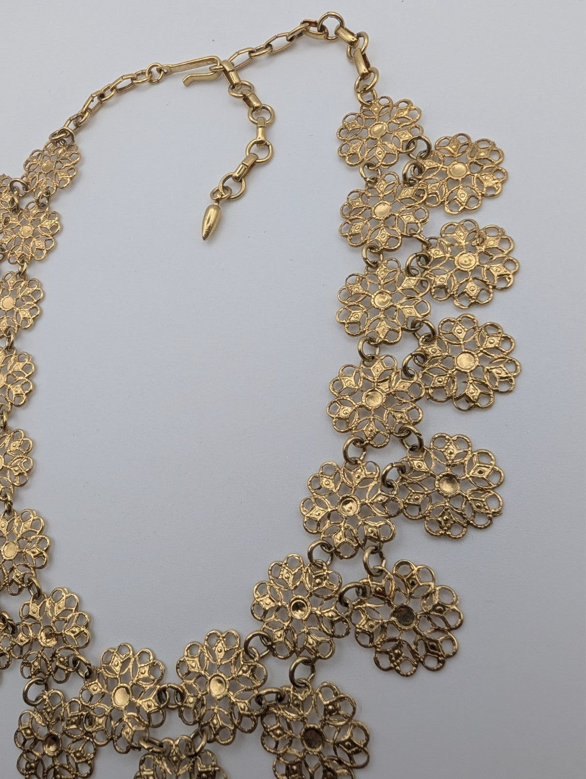 Vintage Vendome Floral Gold Plated Chain Necklace