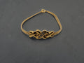 Avon Triple Kiss Motif Gold-Tone Flat Chain Bracelet, 7"