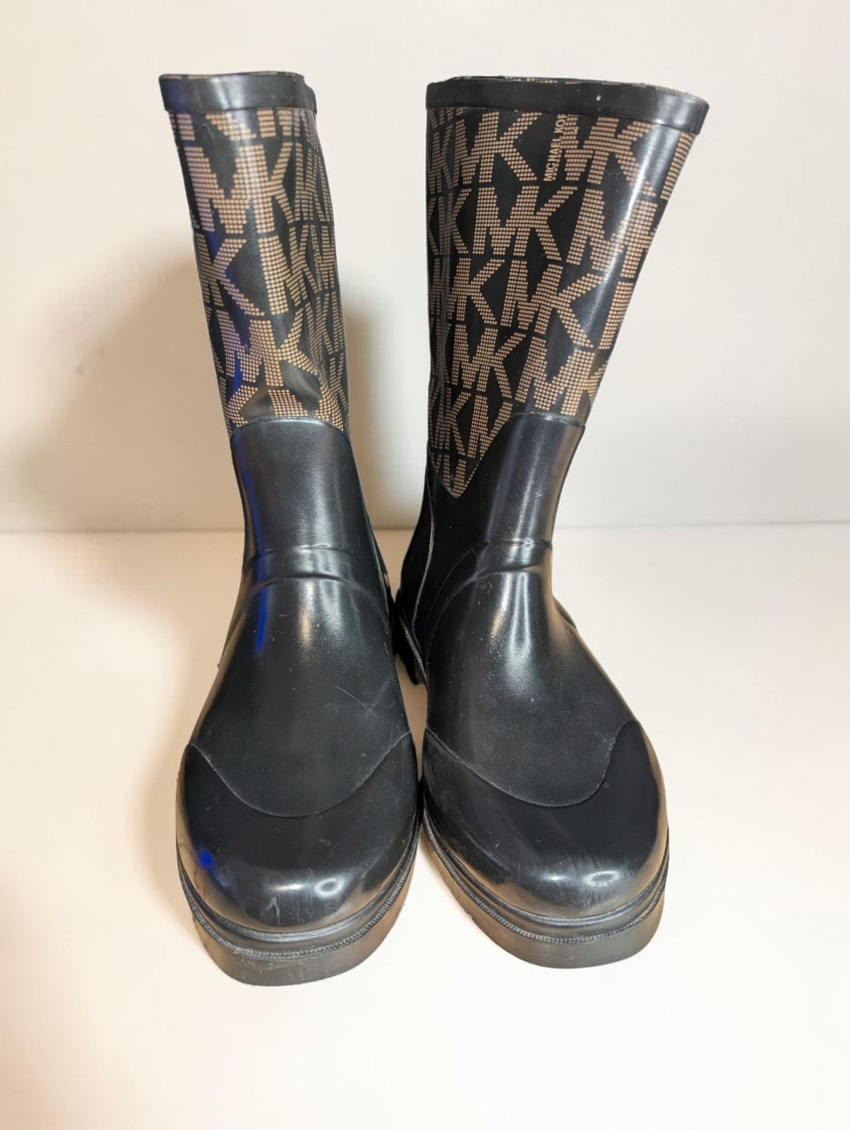 Michael Kors MK Logo Women's Rain Boots, Brown, Size 9.5