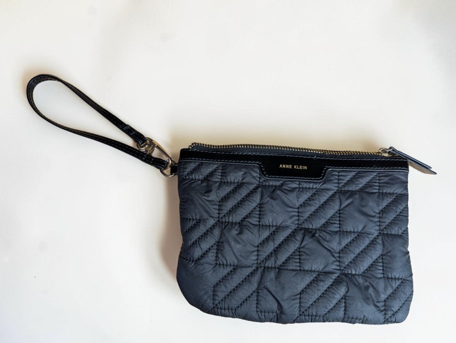 Anne Klein Black Quilted Wristlet Clutch