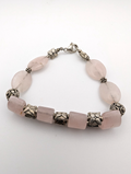 8" Rose Quartz Link Bracelet with 925 Clasp