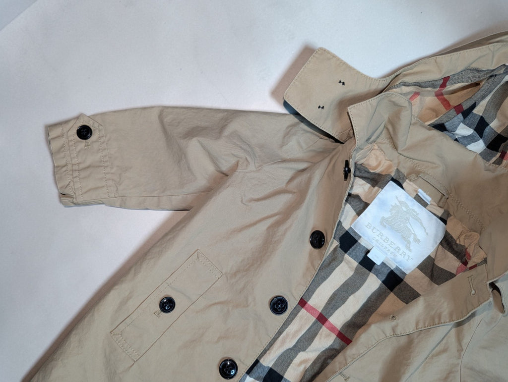 Burberry Kids' Trench Coat, Detatchable Hood, Iconic Nova Check Lining, 18 Month