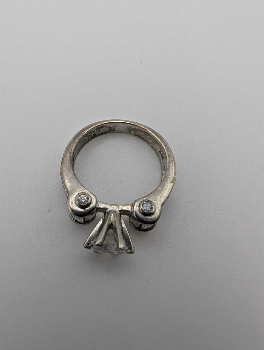 Vintage Style 925 DBJ Crystal Ring, Size 7