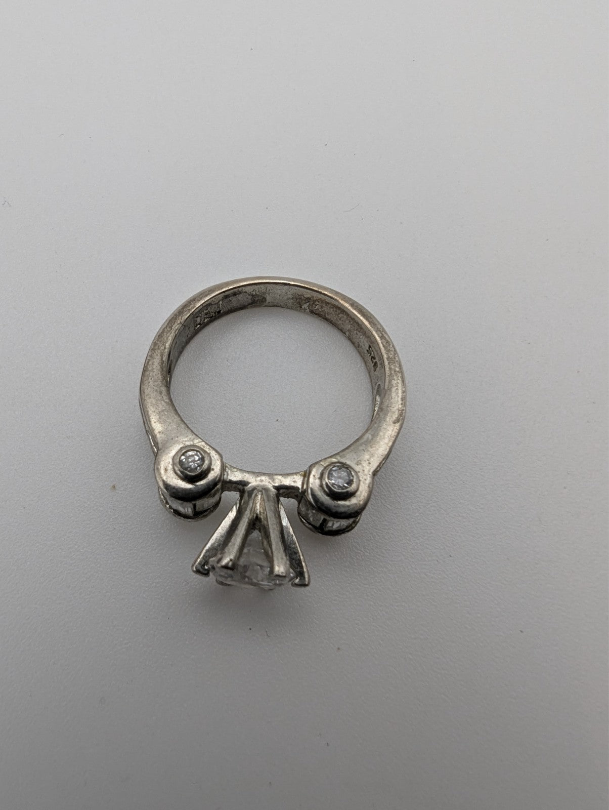 Vintage Style 925 DBJ Crystal Ring, Size 7