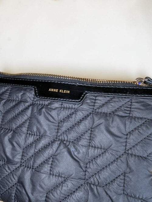 Anne Klein Black Quilted Wristlet Clutch