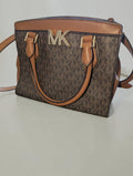 Michael Kors Mott Medium Messenger Satchel Bag, Brown Signature Print