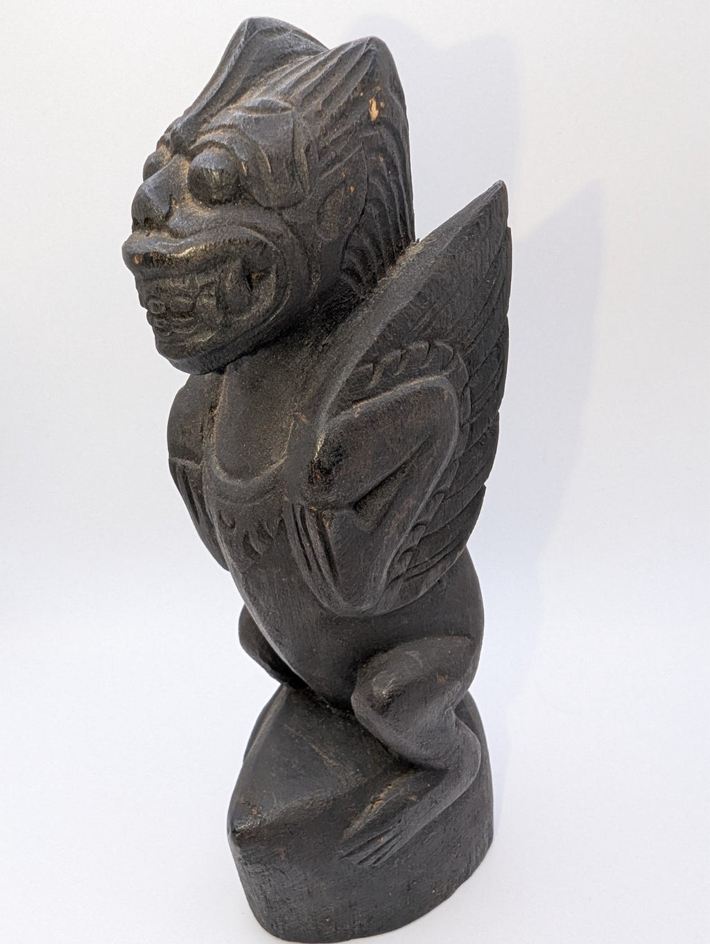 Vintage Wood Carved Garuda Mythology Bird, 7.5" Tall