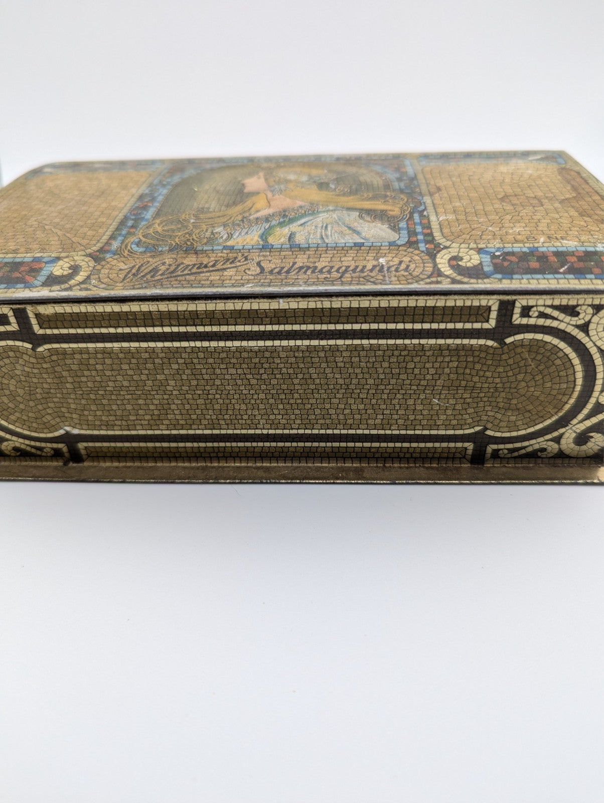 Vintage Whitman's Salmagundi Chocolate Tin, 1920s, 7.5"x4"x2"