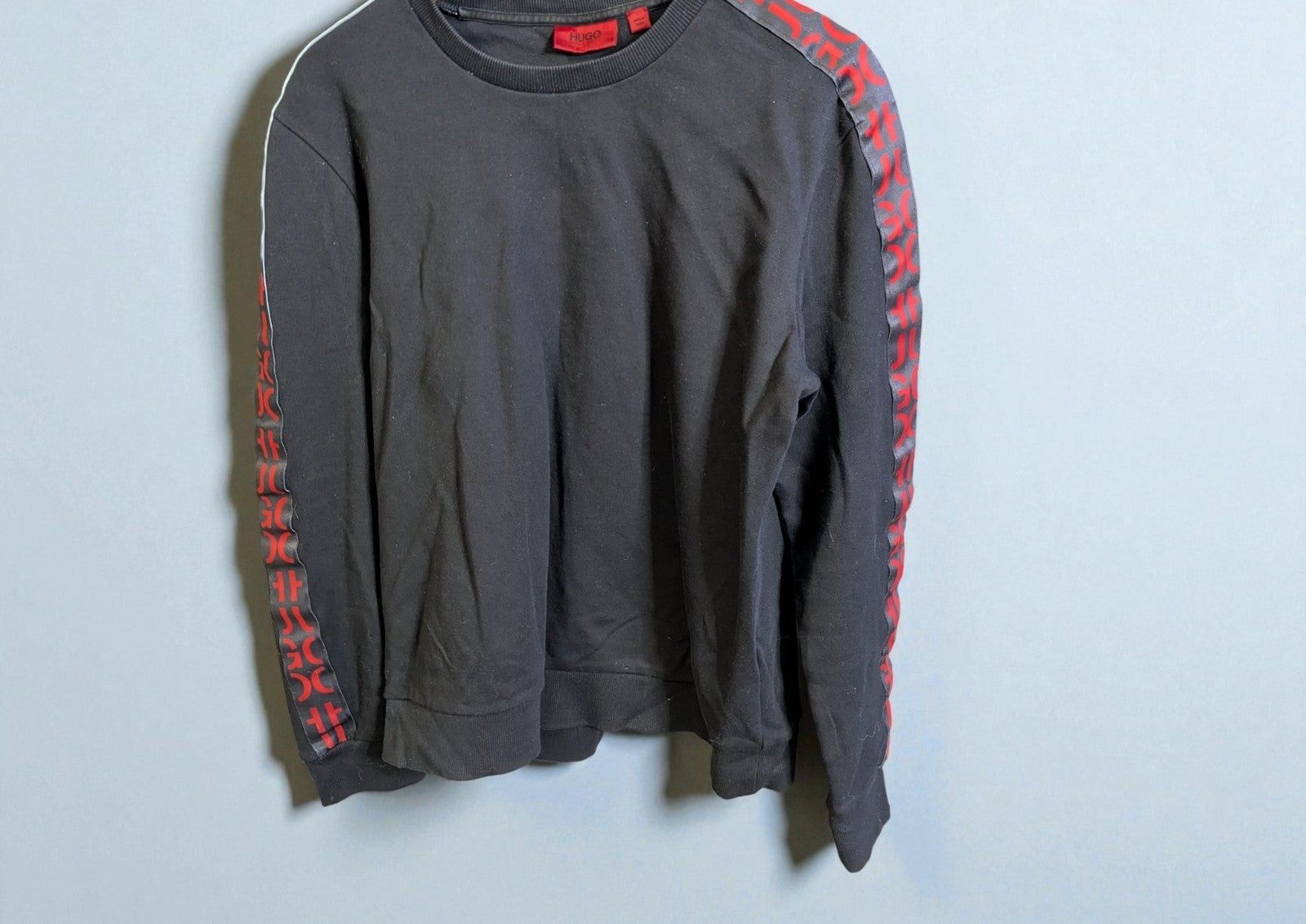Hugo Boss Men's Crew Neck Sweatshirt, Red and Black, Size L