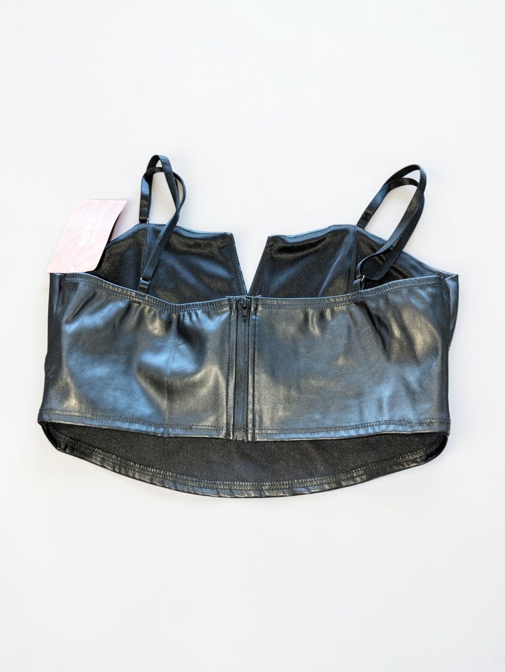 Shein Faux Leather Mini Corset Top NWT, Size Medium