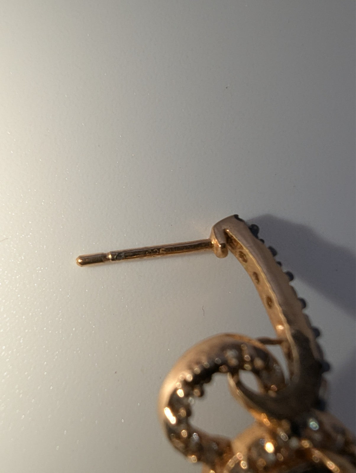 Black Onyx and Genuine Diamond Rose Gold Plated 925 Drop Earrings