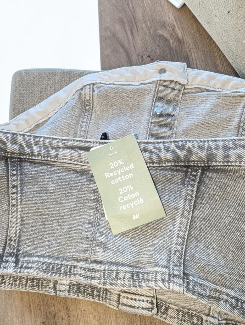 H&M Divided Gray Denim Corset Top NWT, Size Large