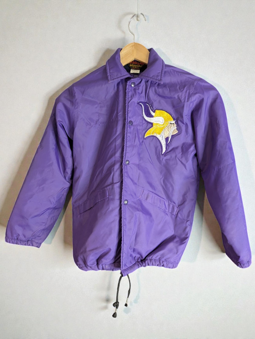 Vintage Minnesota Vikings Windbreaker Jacket Dunbrooke, Women's M 10-12