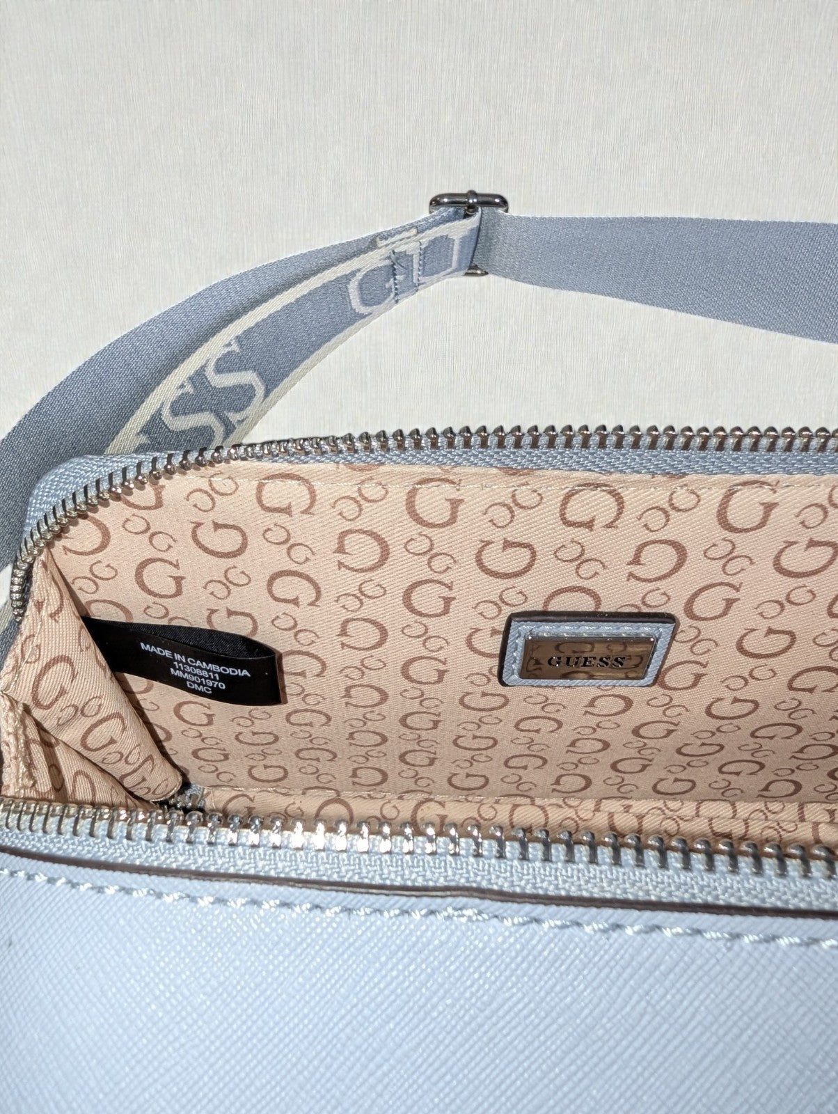 Guess Light Blue Charlestown Mini Crossbody Bag Purse