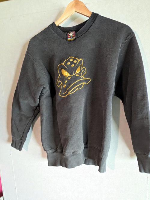 90s Black Mighty Ducks Original Produck Crewneck Sweatshirt, S/M