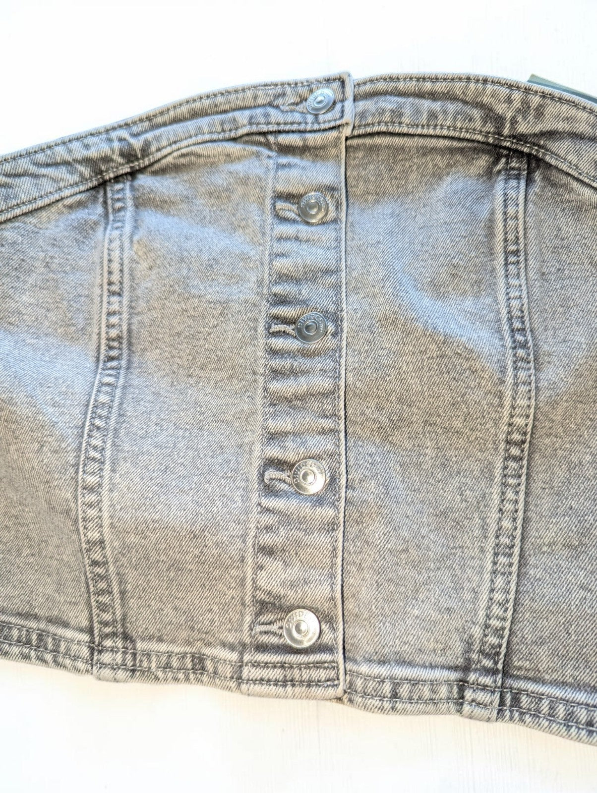 H&M Divided Gray Denim Corset Top NWT, Size Large