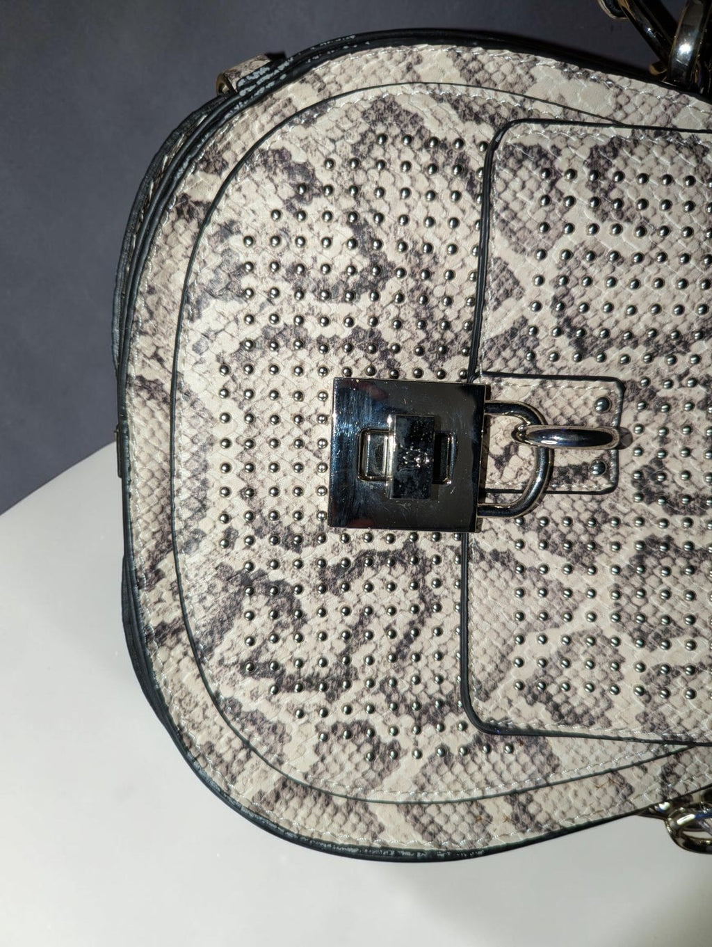 Steve Madden Baubress Snakeskin Crossbody Bag, Studded Snakeskin