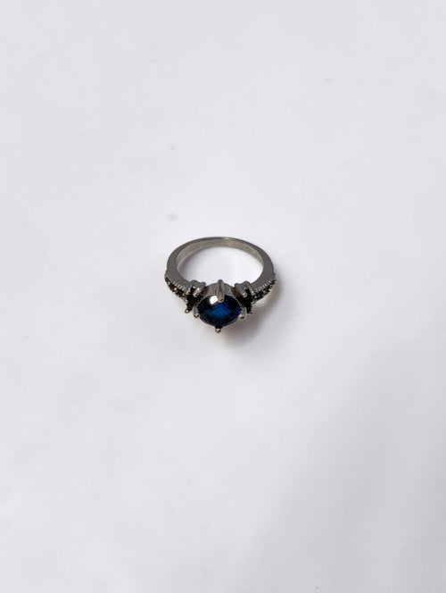 10K Gold Filled Lab Created Blue Sapphire Ring, Size 7.5