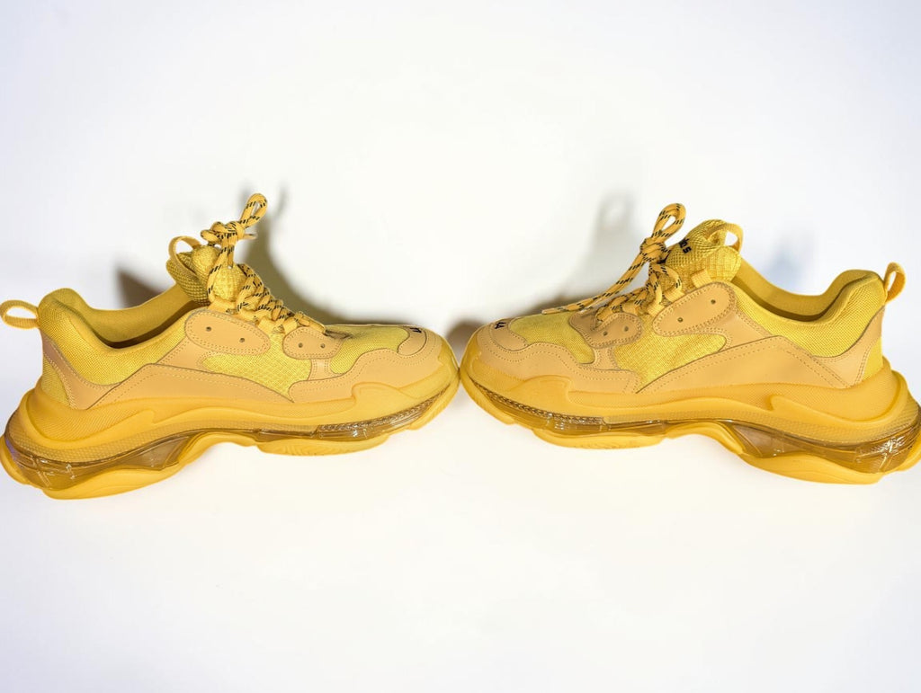 Yellow Balenciaga Triple S Chunky Men's Sneakers Clear Sole, Size 44, No Box