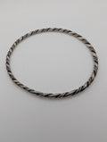 Vintage Sterling Silver Twist Rope Bangle Bracelet 8"