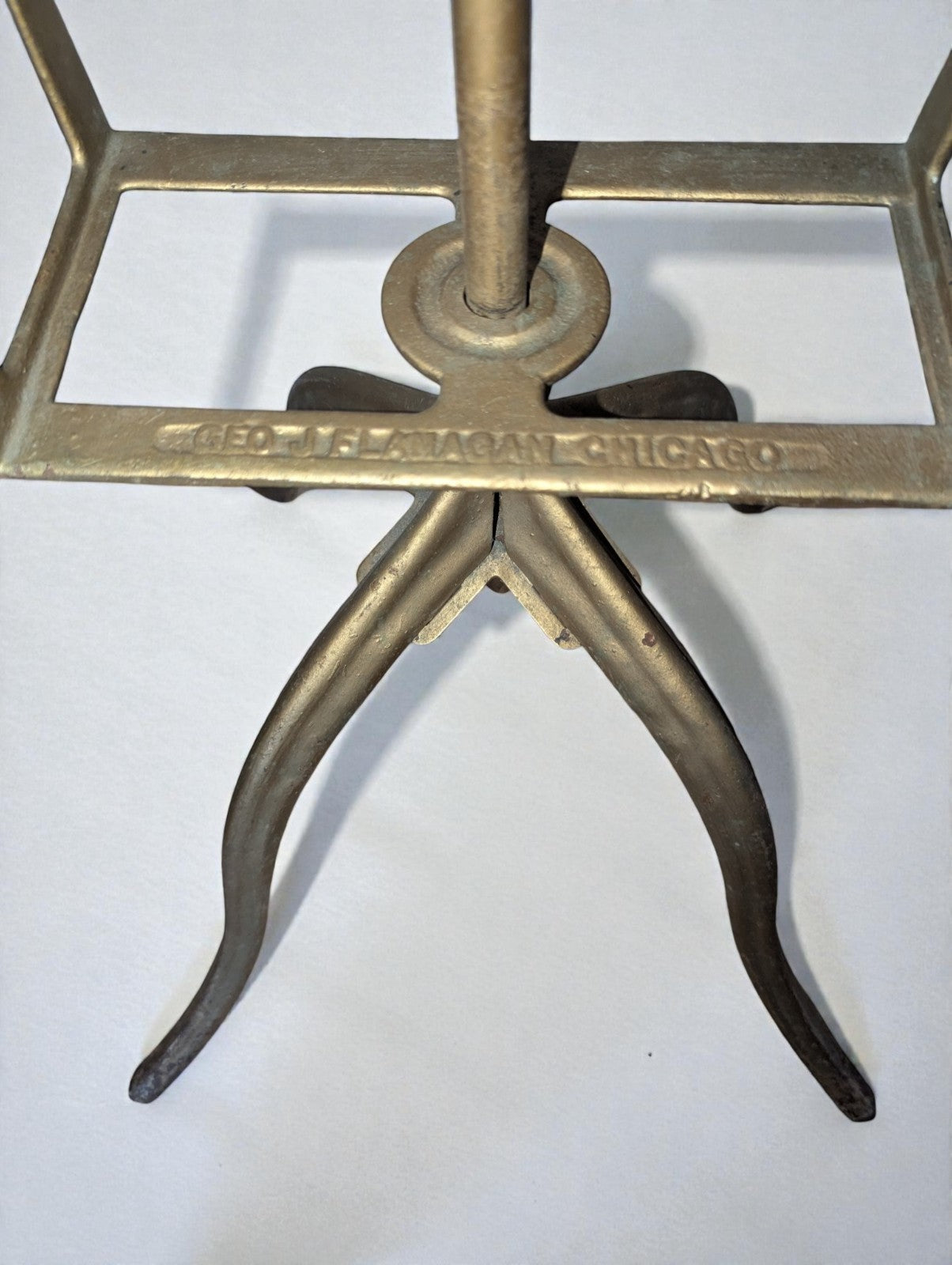 Antique Ornate Adjustable Dictionary/Bible Stand, Cast Iron Geo J Flanagan