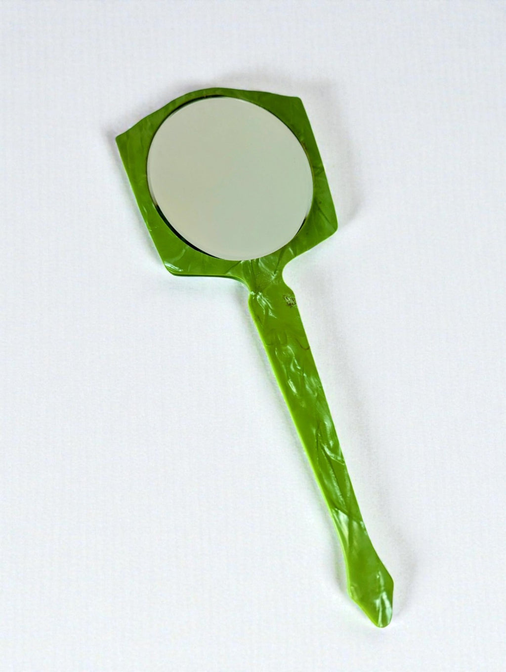 Vintage Green Marbled Hand Mirror
