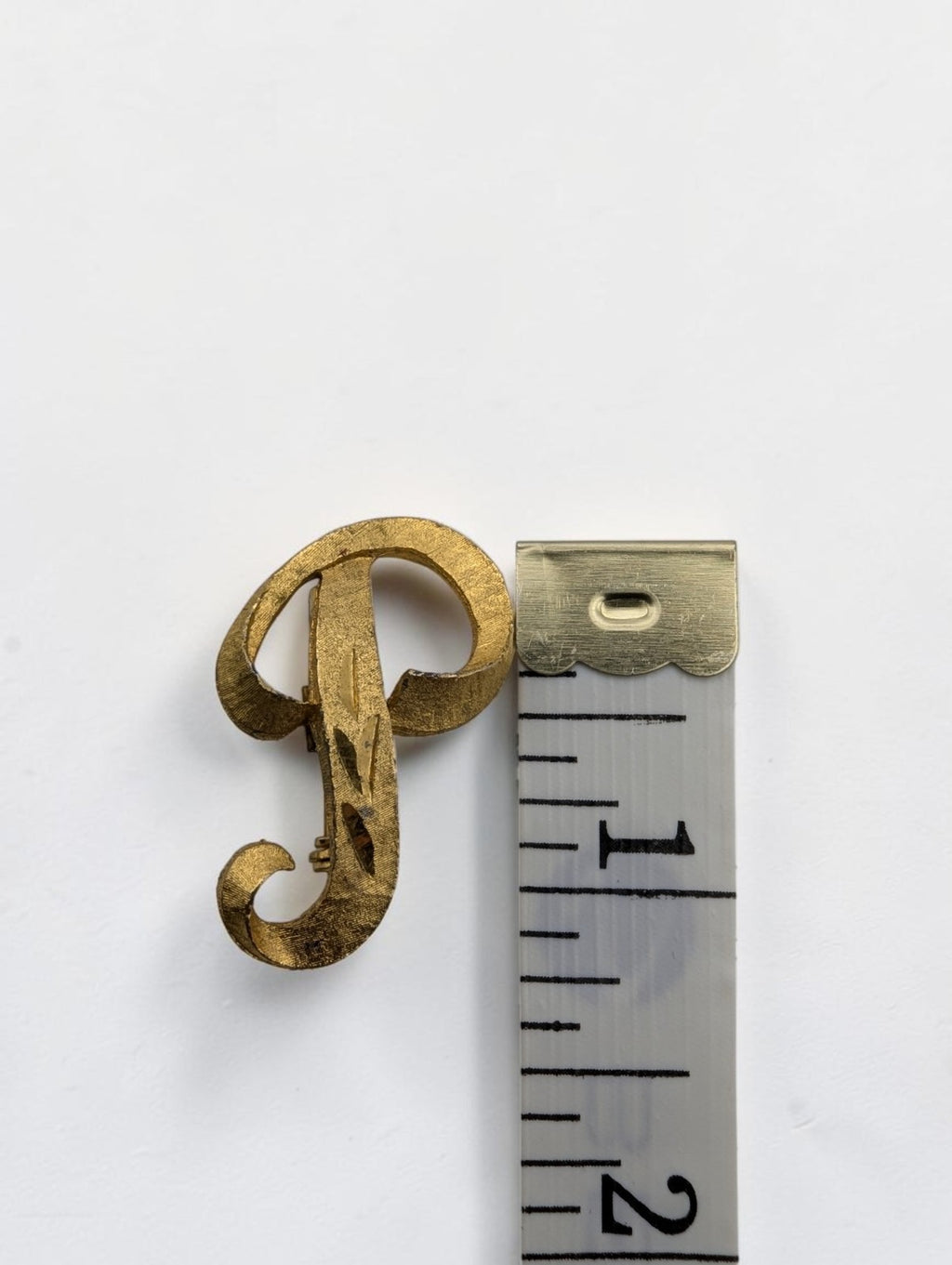 Vintage Mamselle Gold Tone Initial Brooch P