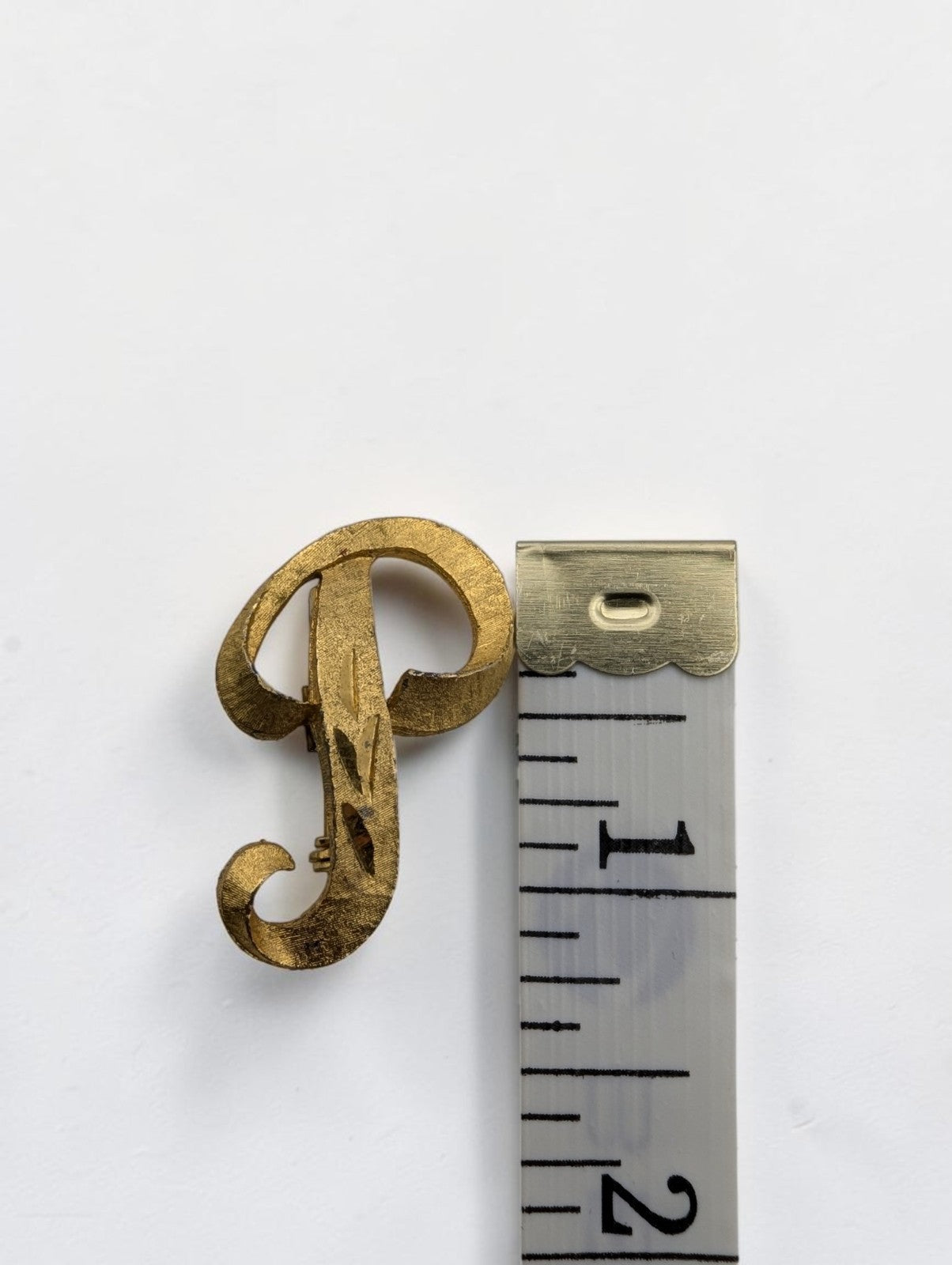 Vintage Mamselle Gold Tone Initial Brooch P