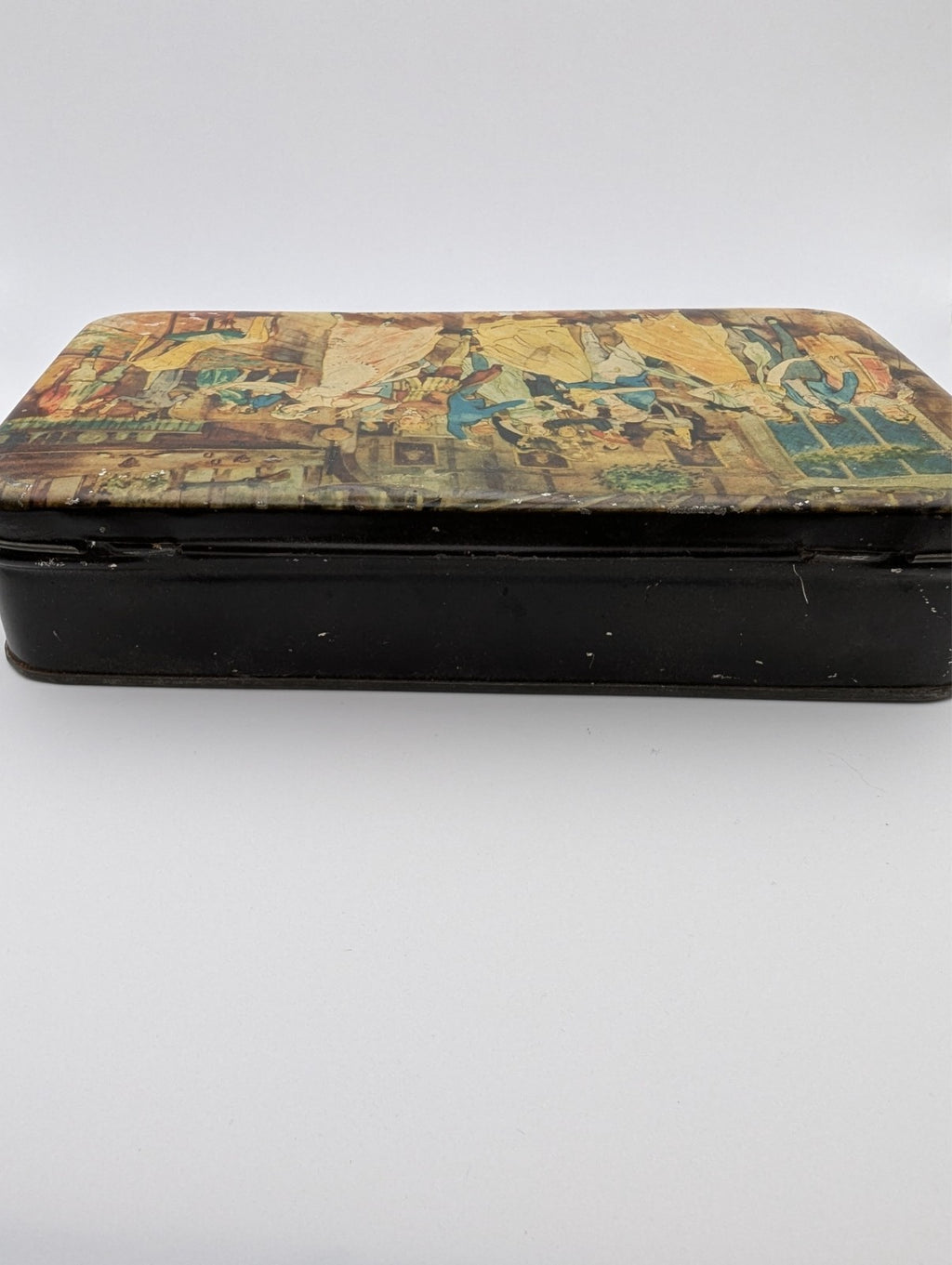 Vintage "Dickensian Memories" Toffee Tin 40s-50s, 7"x3.5"1.5"