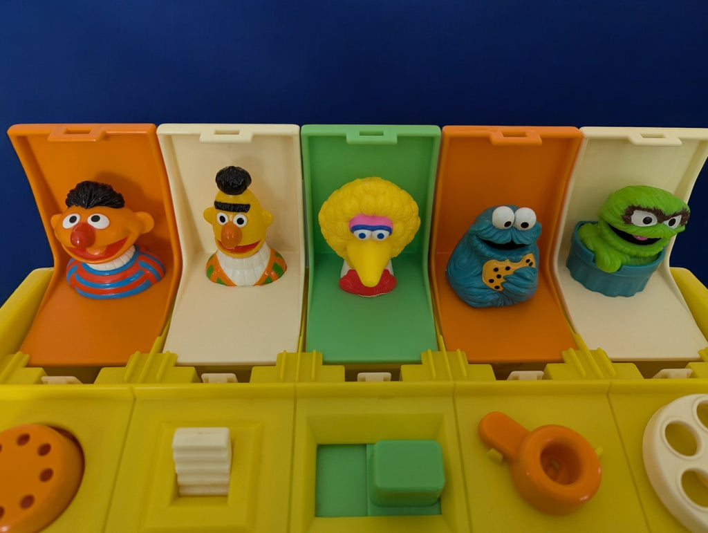 Vintage 1980s Playskool Sesame Street Toys (2)-Big Bird & Poppin' Pals