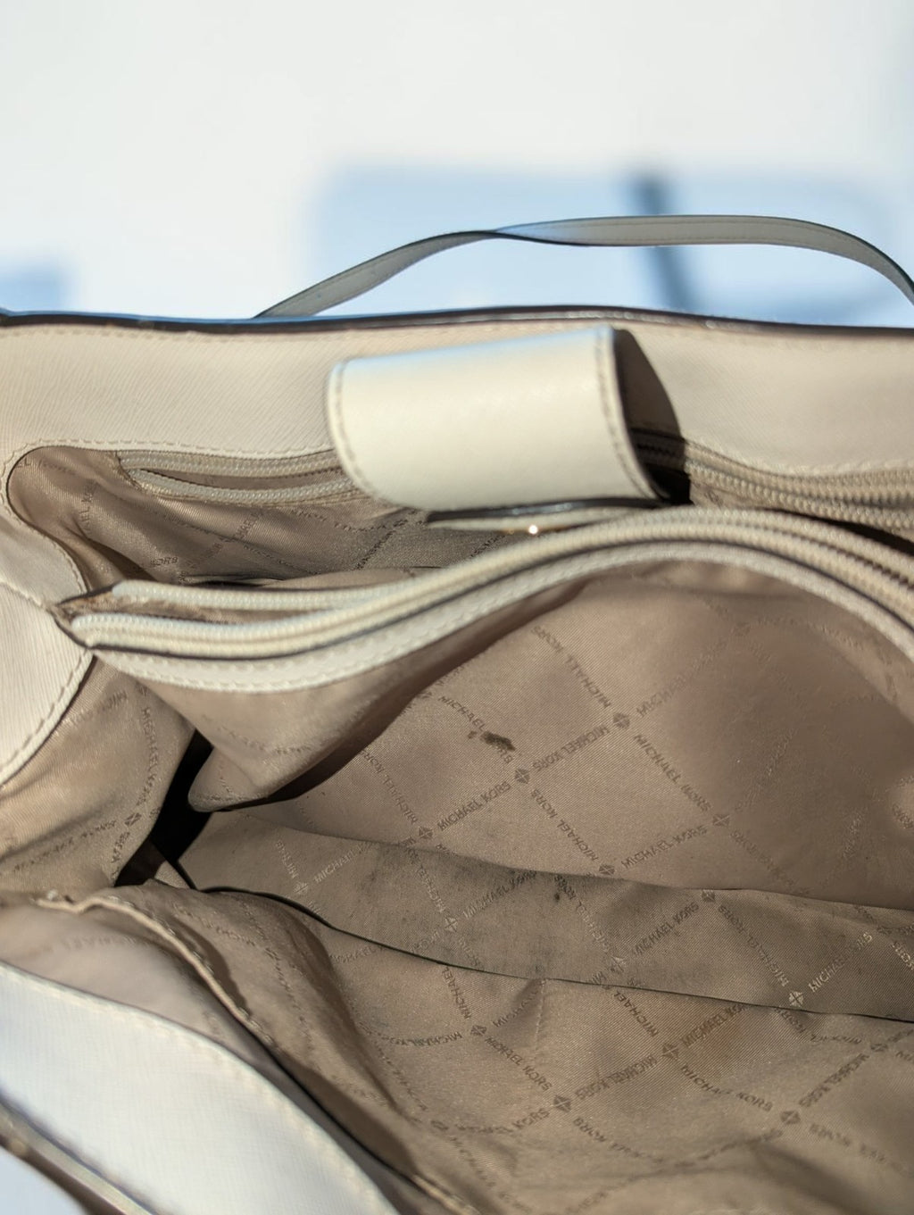 Michael Kors White Pebbled Leather Crossbody Bag
