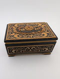 Vintage Wooden Intricate Jewelry Box, 2.75"x1.75"