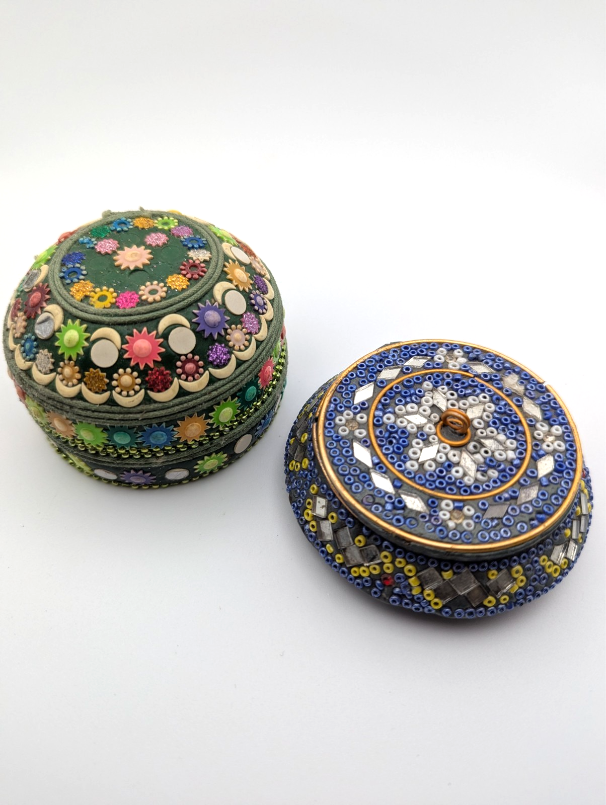 Beaded Trinket/Jewelry Boxes Set of 2