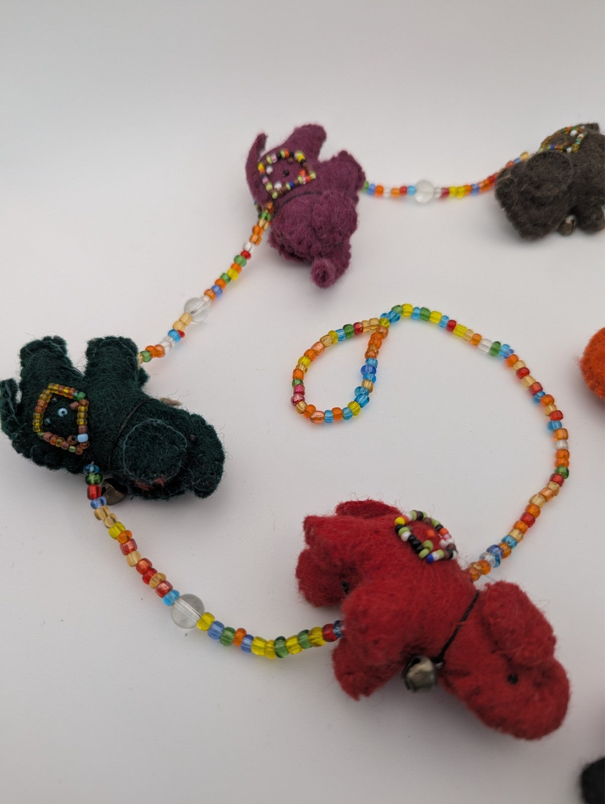 Trukado Felt Beaded Elephant Mobile, Window Decor 32"