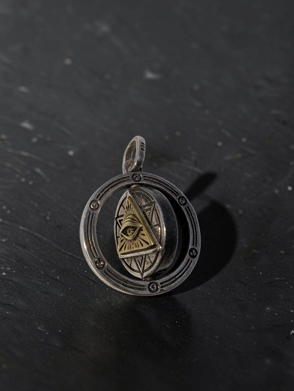 Rotatable Eye of Providence, Eye of Horus 925 Sterling Necklace Pendant