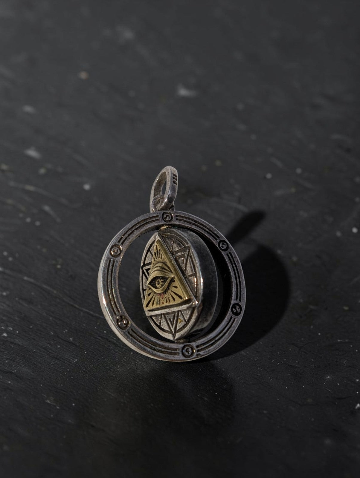 Rotatable Eye of Providence, Eye of Horus 925 Sterling Necklace Pendant
