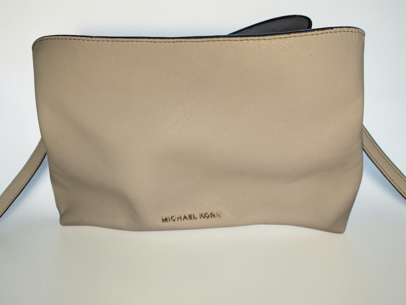 Michael Kors White Pebbled Leather Crossbody Bag