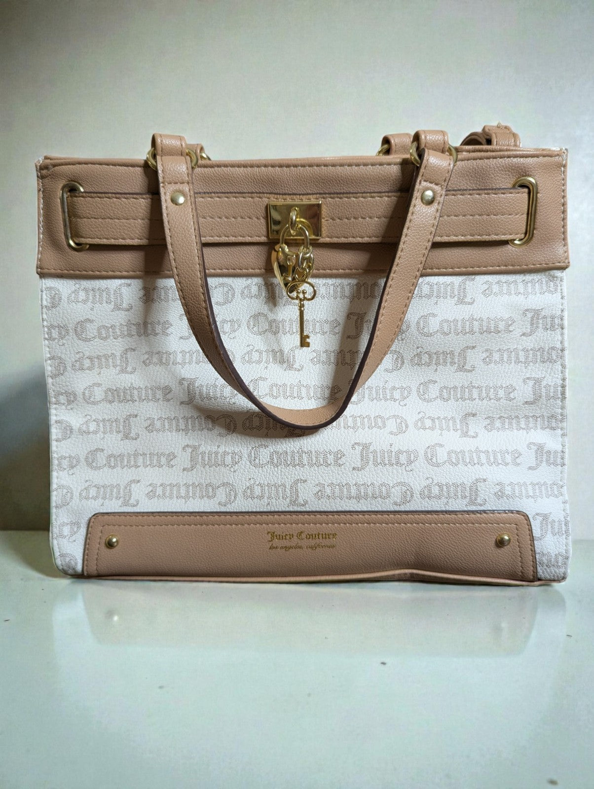 Juicy Couture Tan and Cream Shoulder Bag with Strap