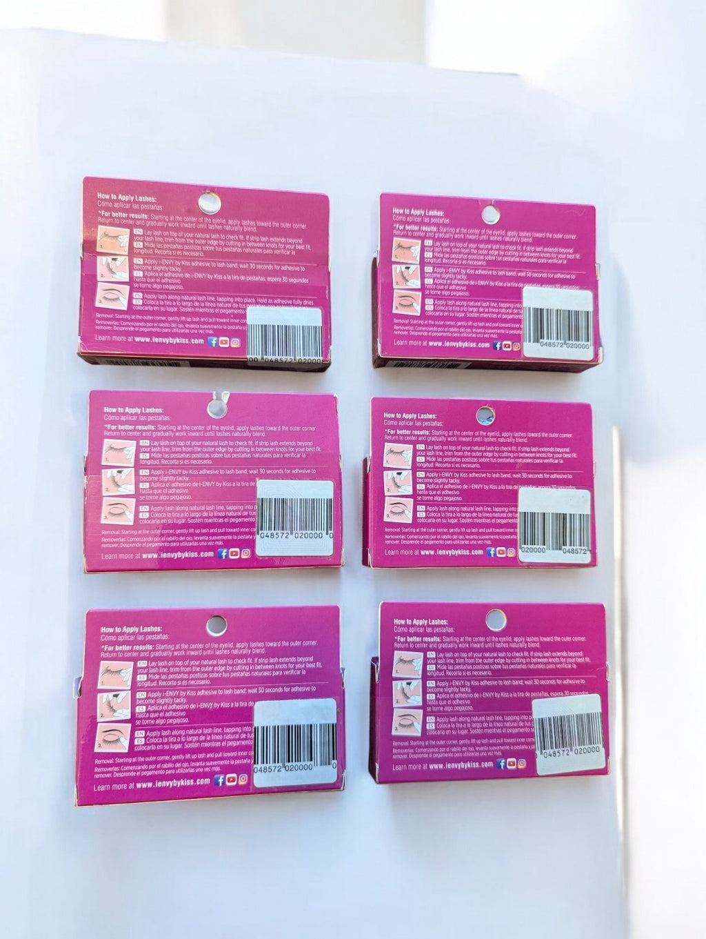 Kiss I-Envy 3D False Eyelashes Lot, 6 Unopened Boxes, 3 Varieties